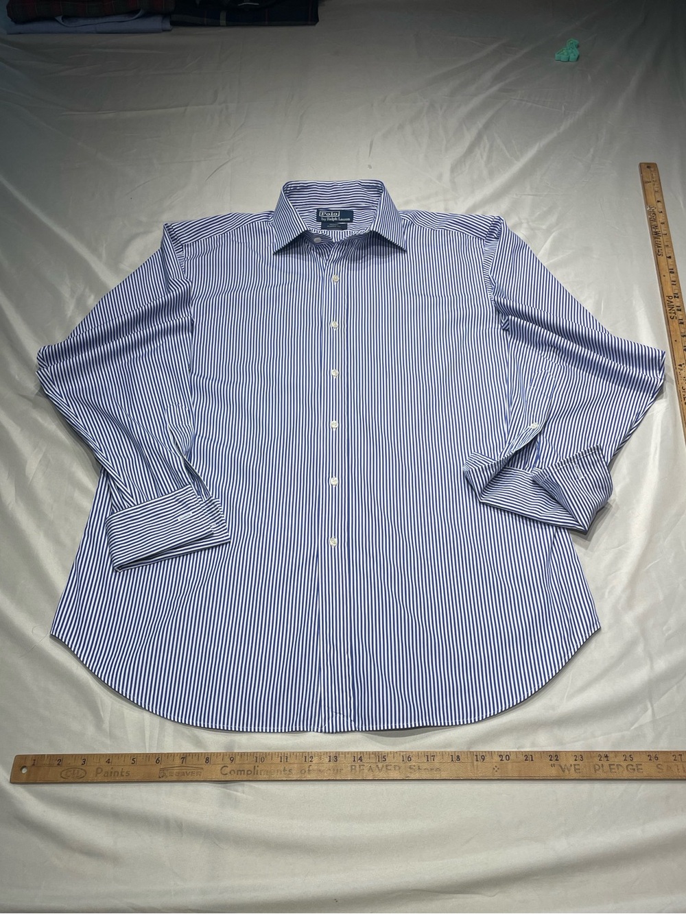 Polo Ralph Lauren size 16.5 (large/43EU) Blue and White striped Dress Shirt